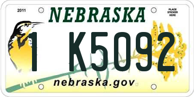 NE license plate 1K5092