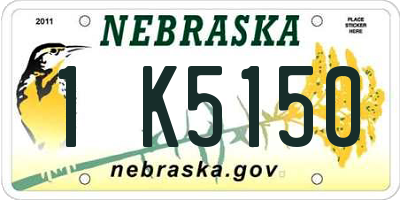 NE license plate 1K5150