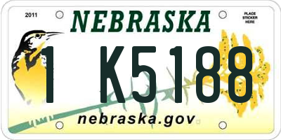 NE license plate 1K5188