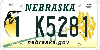 NE license plate 1K5281
