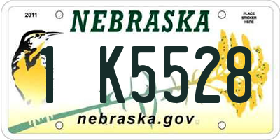 NE license plate 1K5528