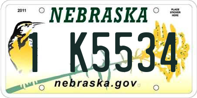 NE license plate 1K5534