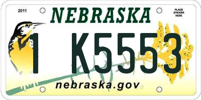 NE license plate 1K5553