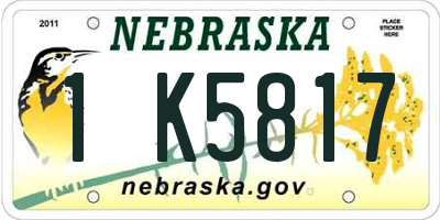 NE license plate 1K5817
