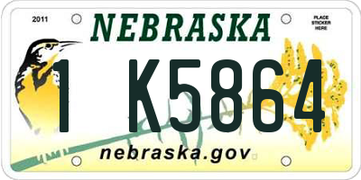 NE license plate 1K5864