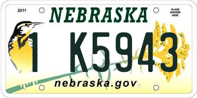 NE license plate 1K5943