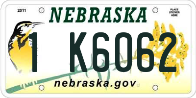 NE license plate 1K6062