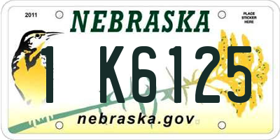 NE license plate 1K6125