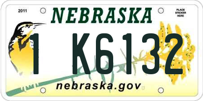 NE license plate 1K6132