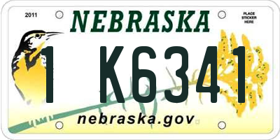 NE license plate 1K6341