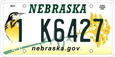 NE license plate 1K6427