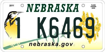 NE license plate 1K6469