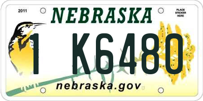 NE license plate 1K6480