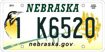 NE license plate 1K6520