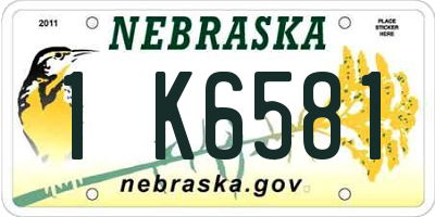 NE license plate 1K6581