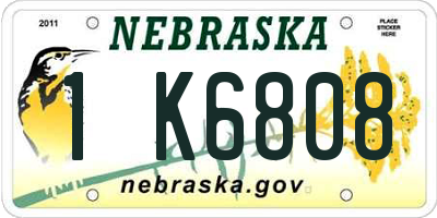 NE license plate 1K6808