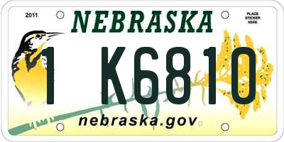 NE license plate 1K6810