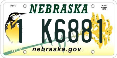 NE license plate 1K6881