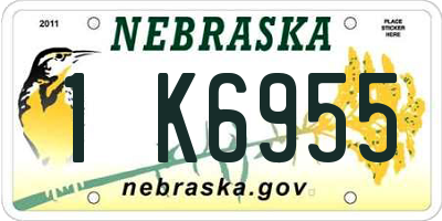 NE license plate 1K6955