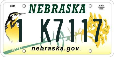 NE license plate 1K7117