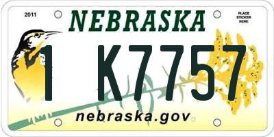 NE license plate 1K7757