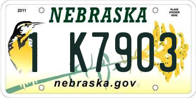 NE license plate 1K7903