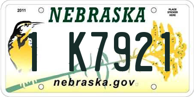NE license plate 1K7921
