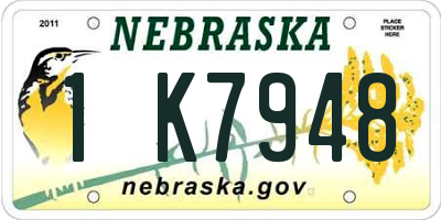 NE license plate 1K7948