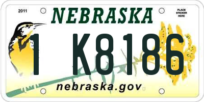 NE license plate 1K8186