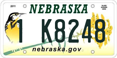 NE license plate 1K8248