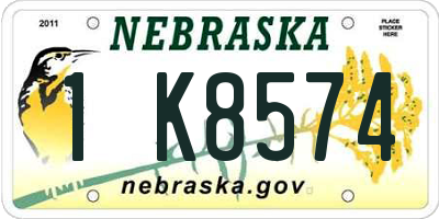 NE license plate 1K8574