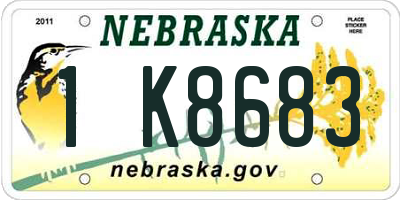 NE license plate 1K8683