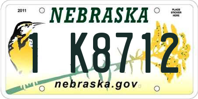 NE license plate 1K8712