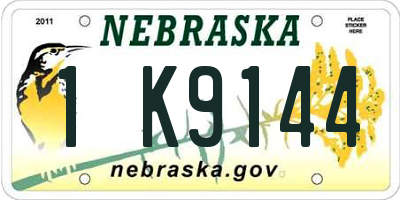 NE license plate 1K9144