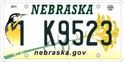NE license plate 1K9523