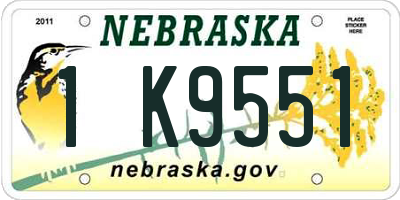 NE license plate 1K9551