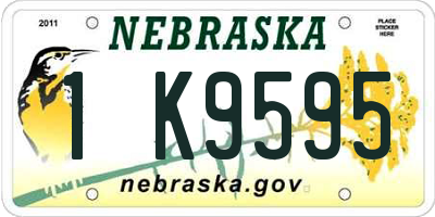 NE license plate 1K9595