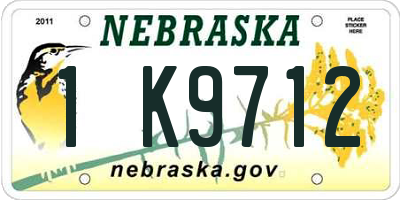 NE license plate 1K9712
