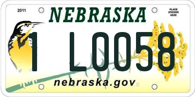 NE license plate 1L0058