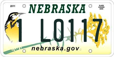 NE license plate 1L0117
