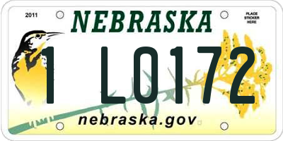 NE license plate 1L0172