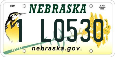 NE license plate 1L0530