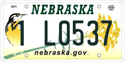 NE license plate 1L0537