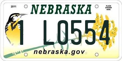 NE license plate 1L0554