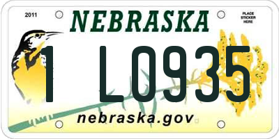 NE license plate 1L0935