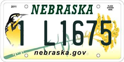 NE license plate 1L1675