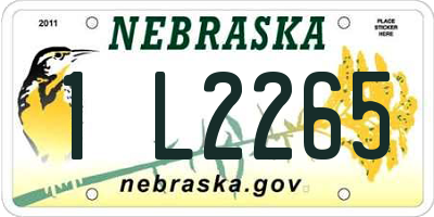 NE license plate 1L2265