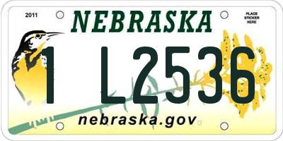 NE license plate 1L2536