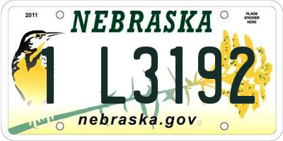 NE license plate 1L3192