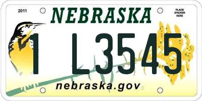 NE license plate 1L3545